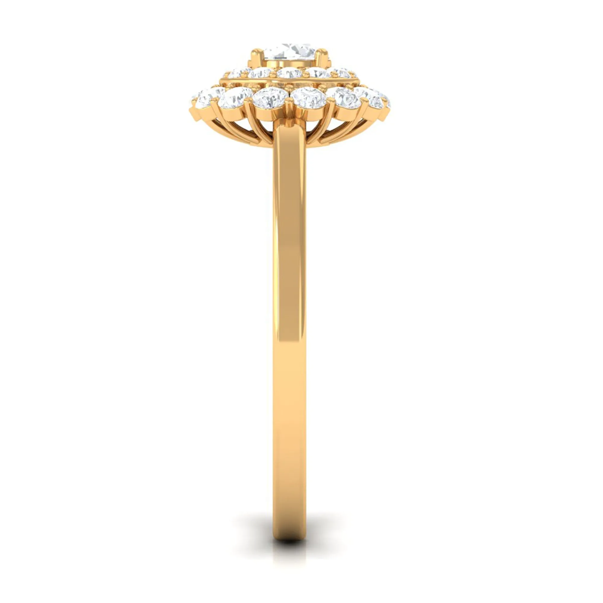 1.25 CT Certified Zircon Vintage Inspired Double Halo Ring