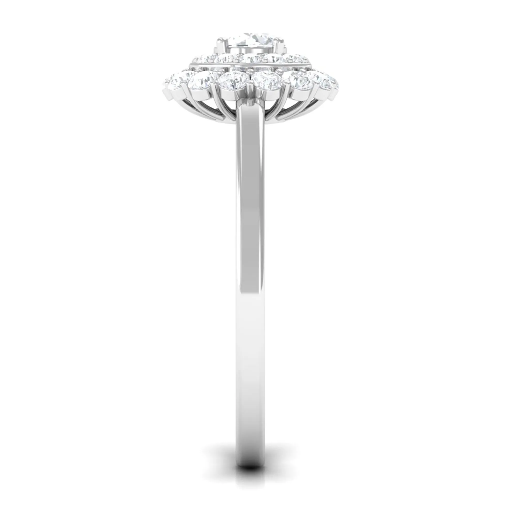 1.25 CT Certified Zircon Vintage Inspired Double Halo Ring