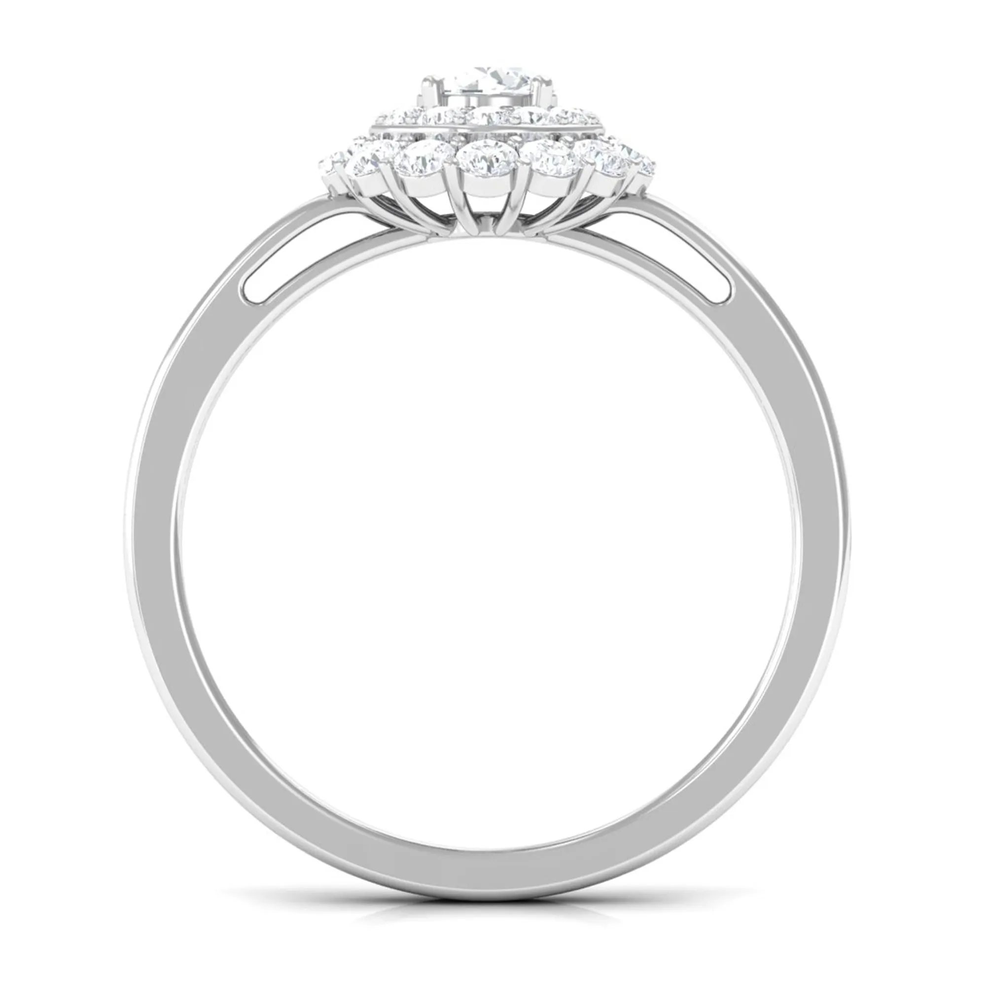 1.25 CT Certified Zircon Vintage Inspired Double Halo Ring