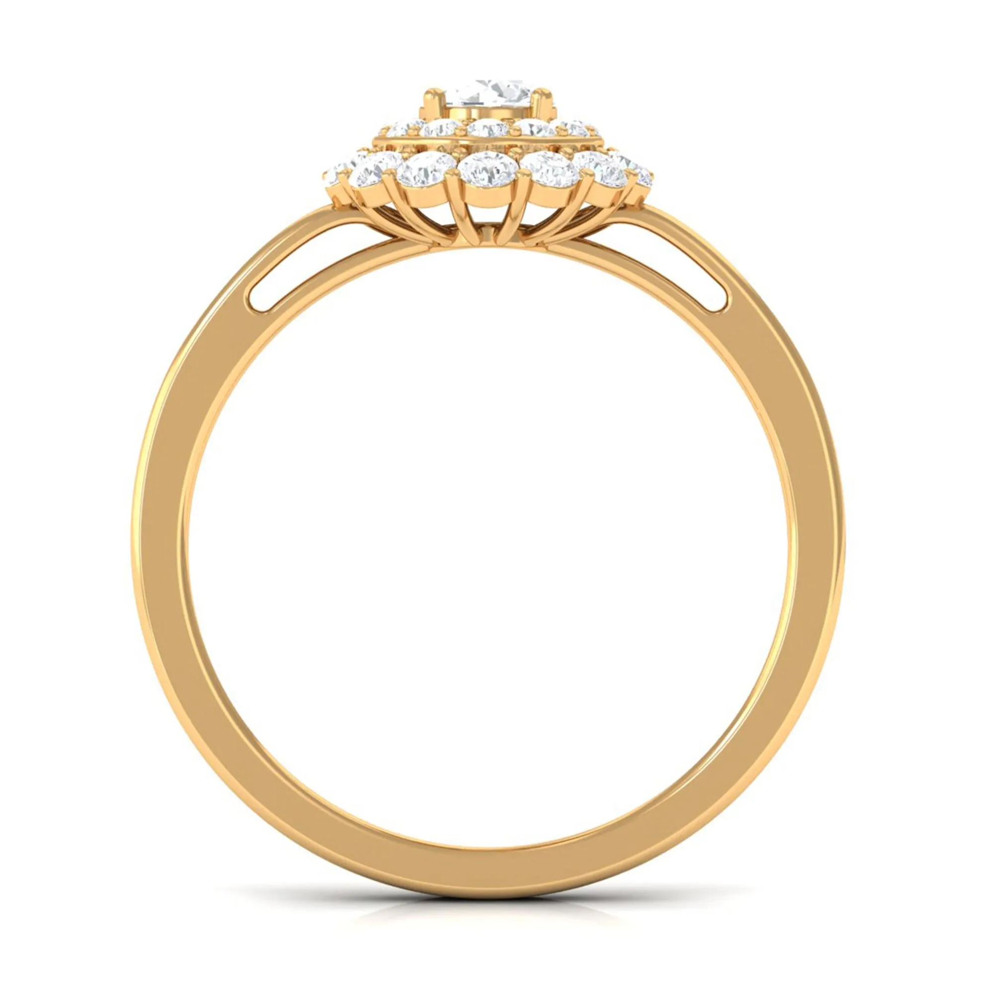 1.25 CT Certified Zircon Vintage Inspired Double Halo Ring