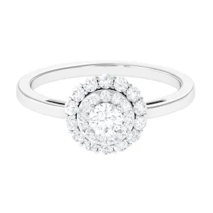 1.25 CT Certified Zircon Vintage Inspired Double Halo Ring