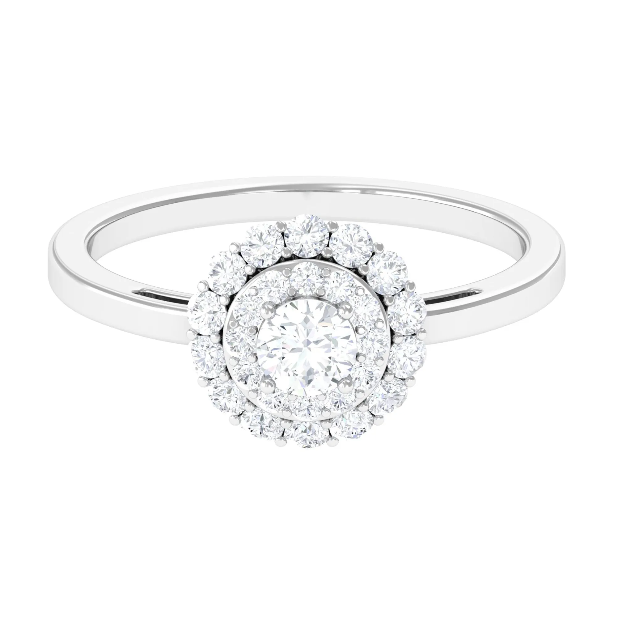 1.25 CT Certified Zircon Vintage Inspired Double Halo Ring