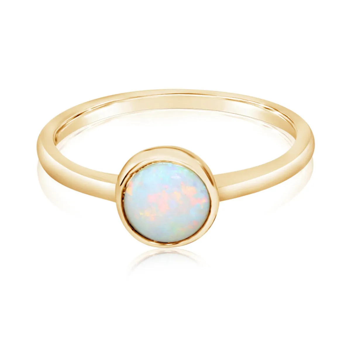 14K Yellow Gold Australian Cabochon Opal Ring