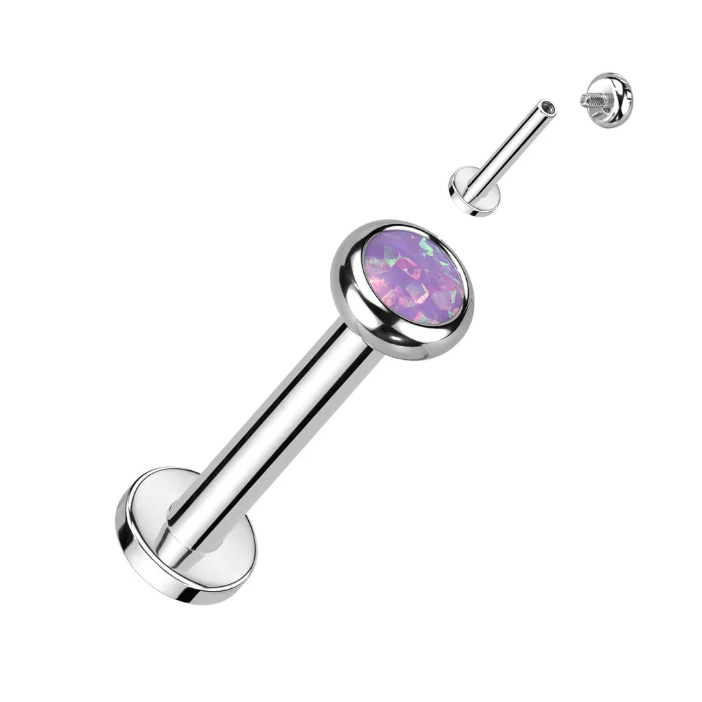 16g Solid Titanium Opal Earring. Tragus and Cartilage Jewellery.