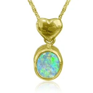 18kt Yellow Gold Crystal Opal pendant