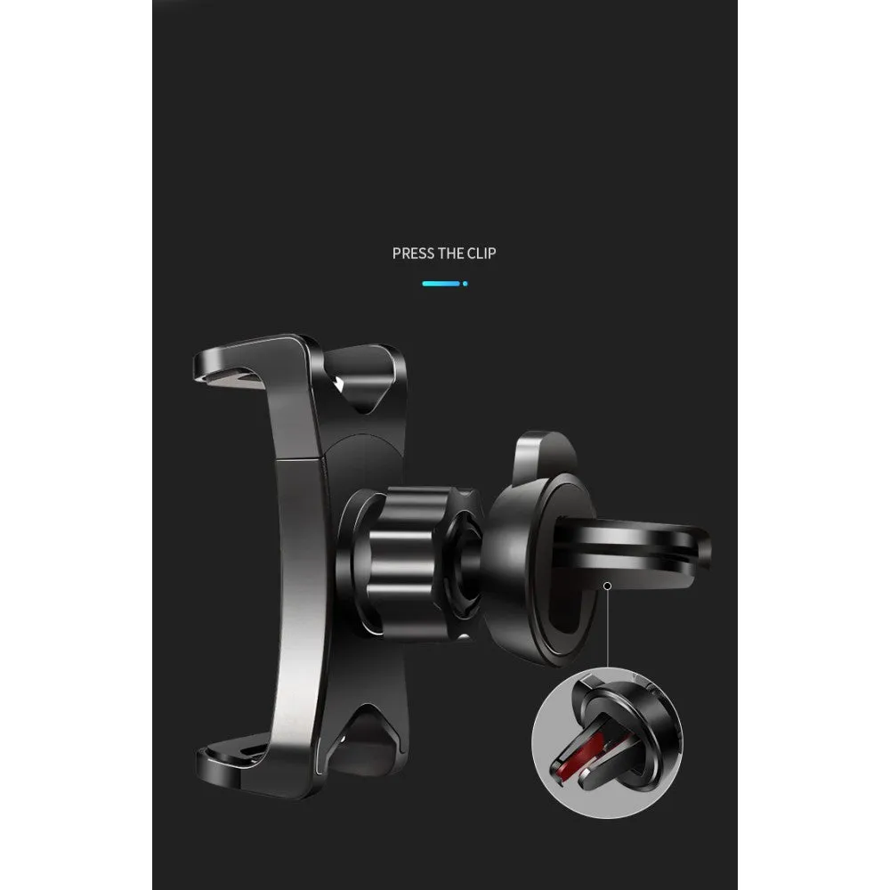 3 in 1 Car GPS Smartphone Holder: Dashboard / Visor Clamp   AC Grid Clip for BLU Brilliant T410 - Black