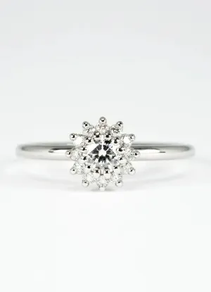 30pt Diamond & Platinum Flora Ring