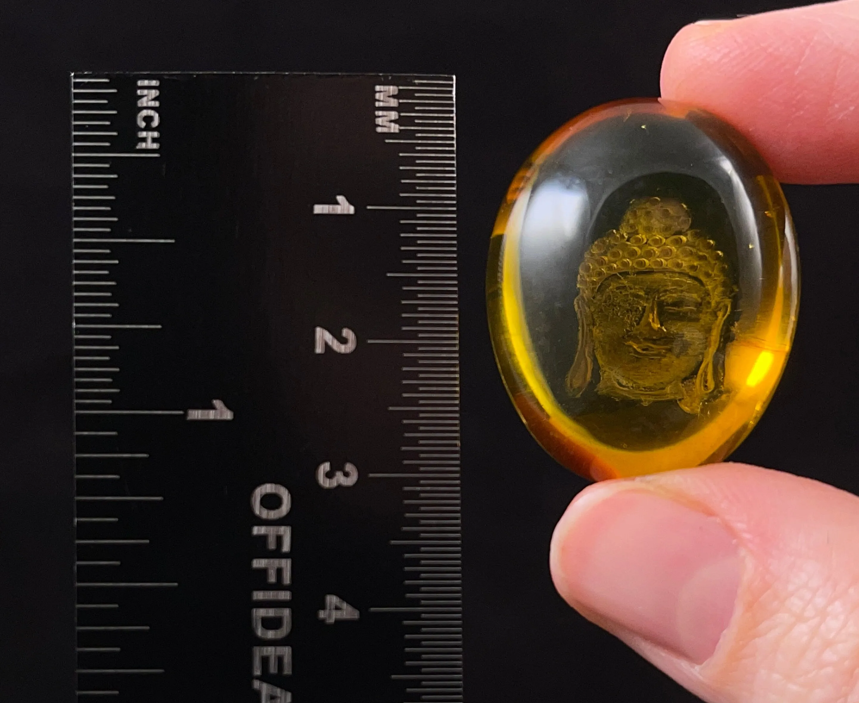 AMBER Crystal Buddha - Crystal Carving, Housewarming Gift, Home Decor, Healing Crystals and Stones, 52543
