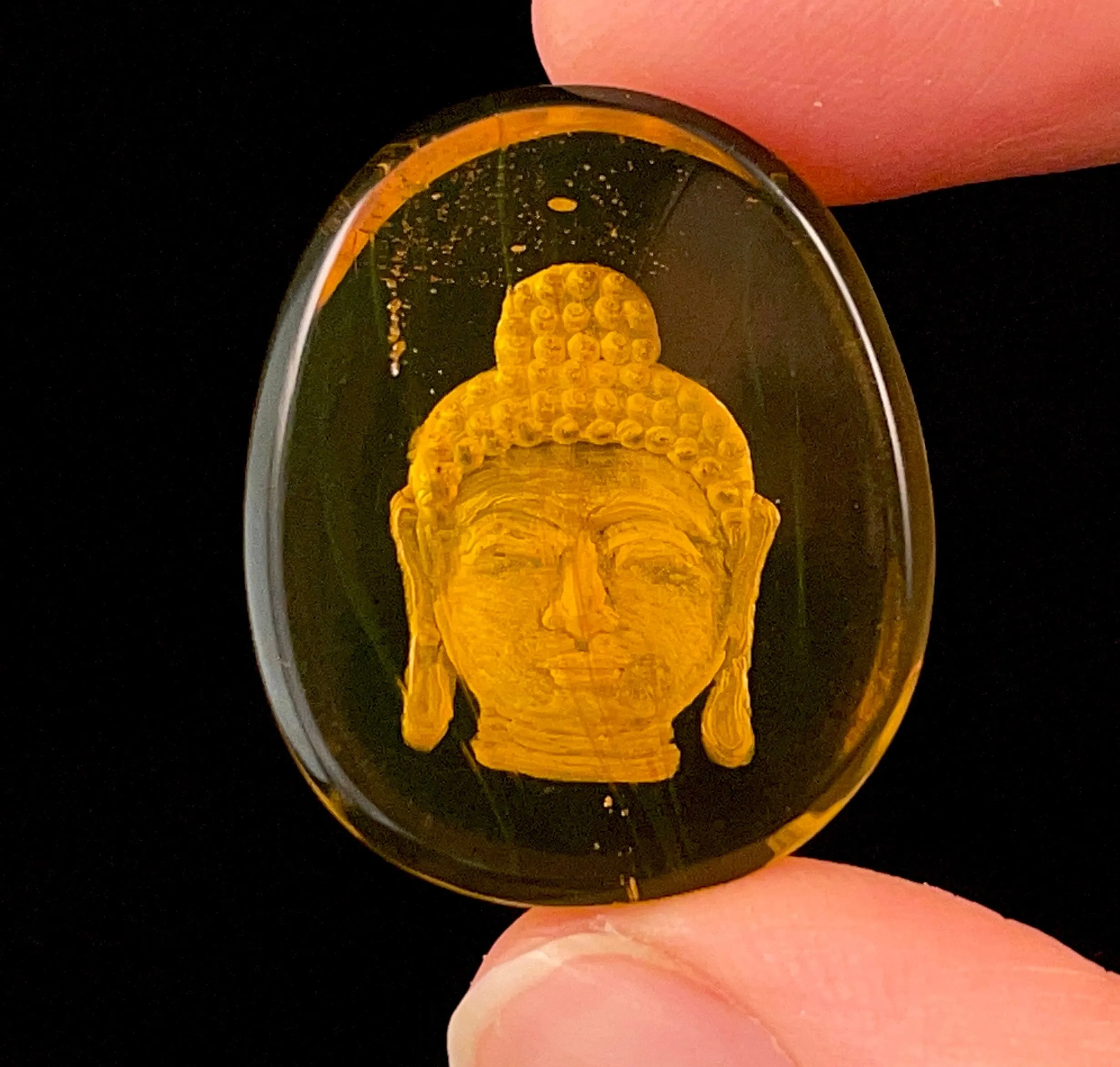 AMBER Crystal Buddha - Crystal Carving, Housewarming Gift, Home Decor, Healing Crystals and Stones, 52551