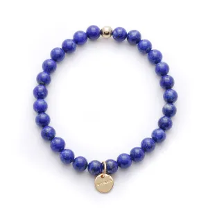 Amuleto Lapis Lazuli Bracelet 4mm - Gold