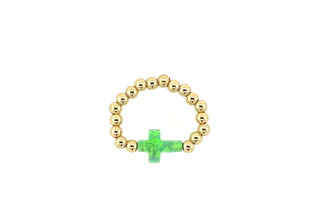 bara boheme - Cross Ring: BUBBLEGUM / GOLD FILLED / 7
