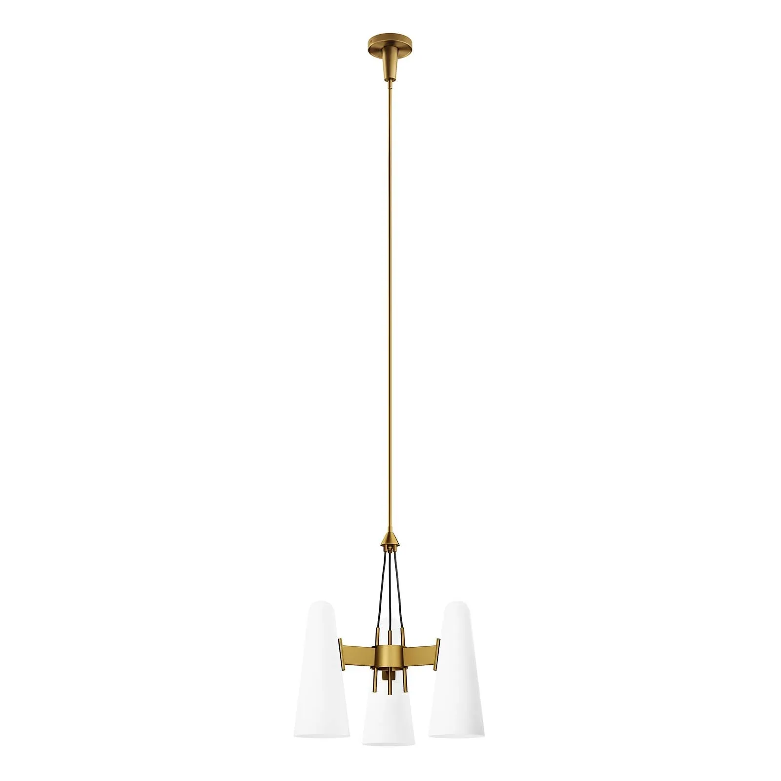 Beacon 3-Light Pendant Light By Modway - EEI-5647 - Opal Satin Brass