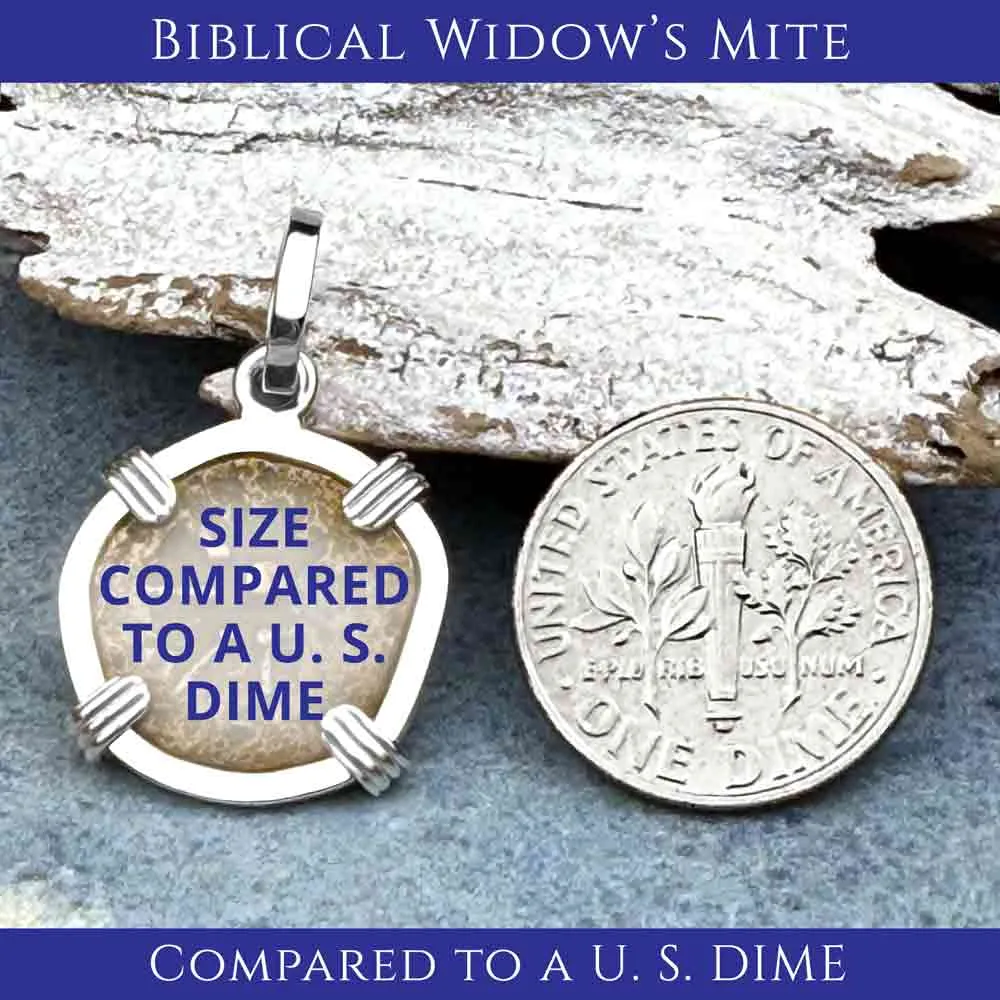 Biblical Widow's Mite 14K Gold and Sterling Silver Pendant | Artifact #6715