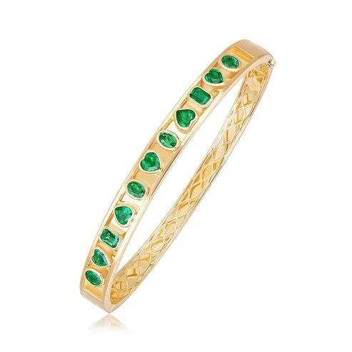 Brilliant Gemstones Bangle Bracelet