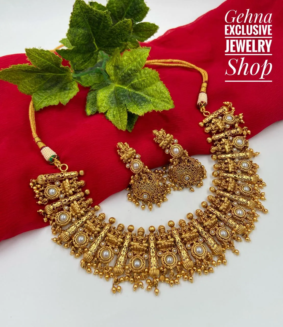 Designer Goddess Lakshmi Necklace Set For Ladies By Gehna Shop
