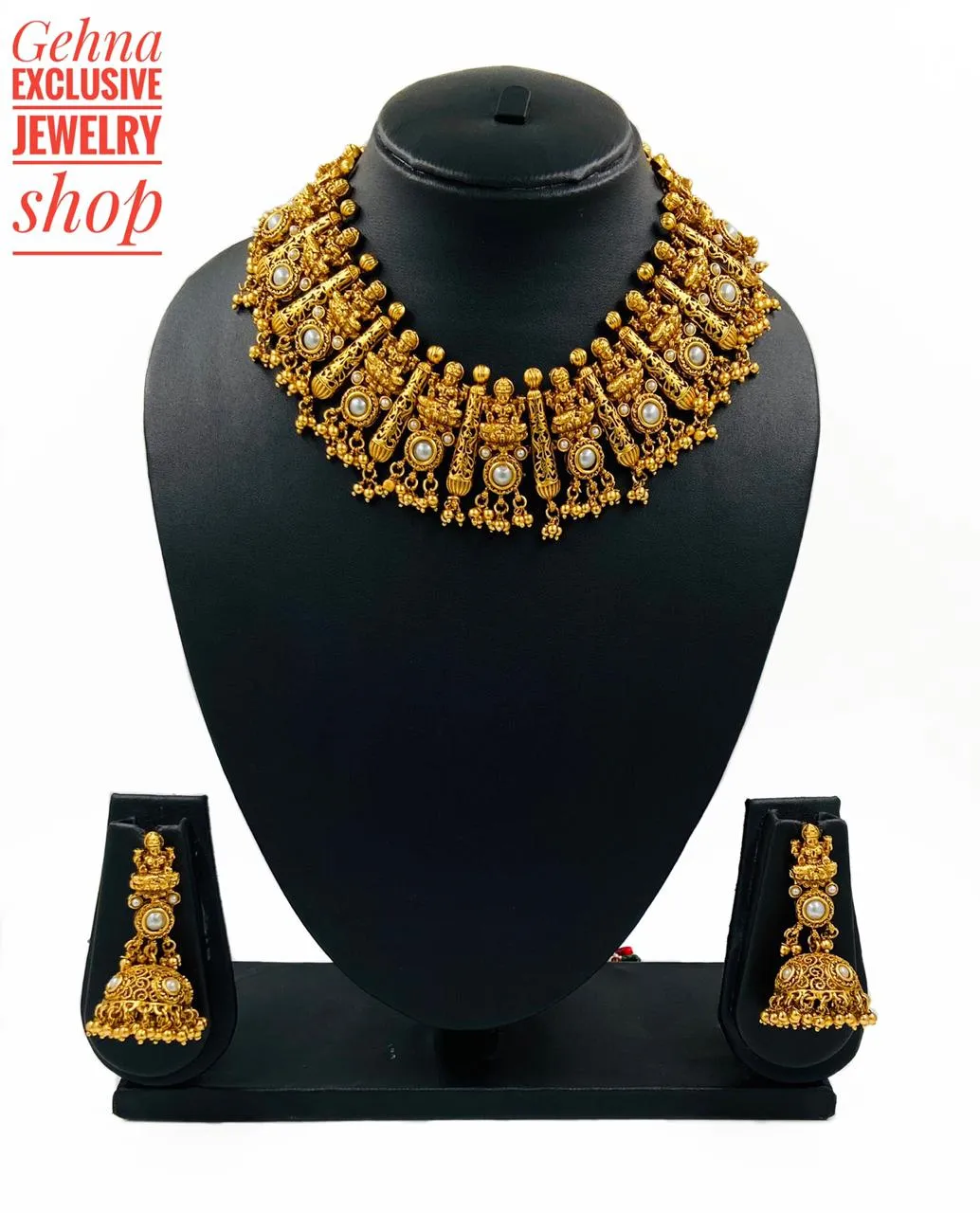 Designer Goddess Lakshmi Necklace Set For Ladies By Gehna Shop
