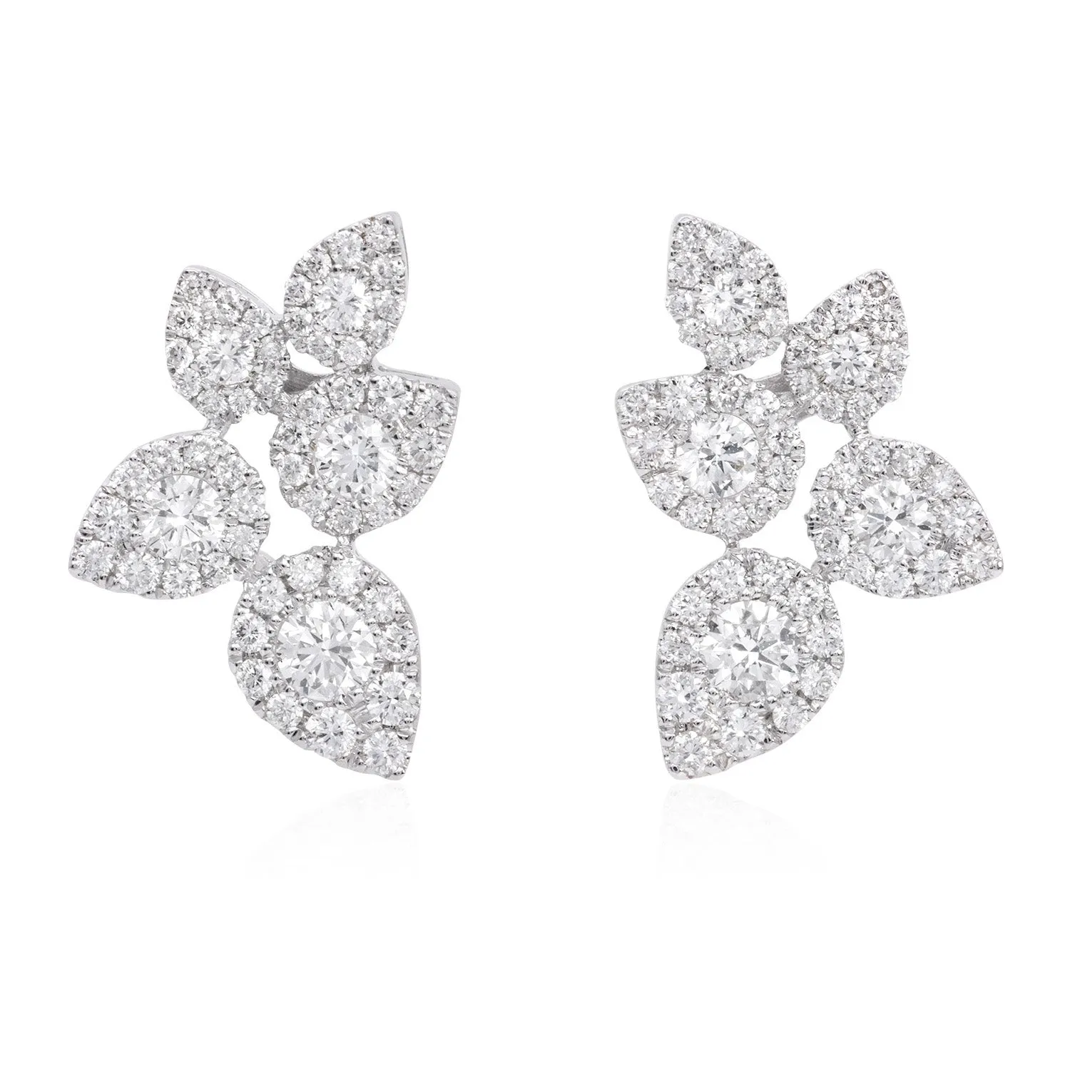 Diamond cluster earrings (SKU E061)