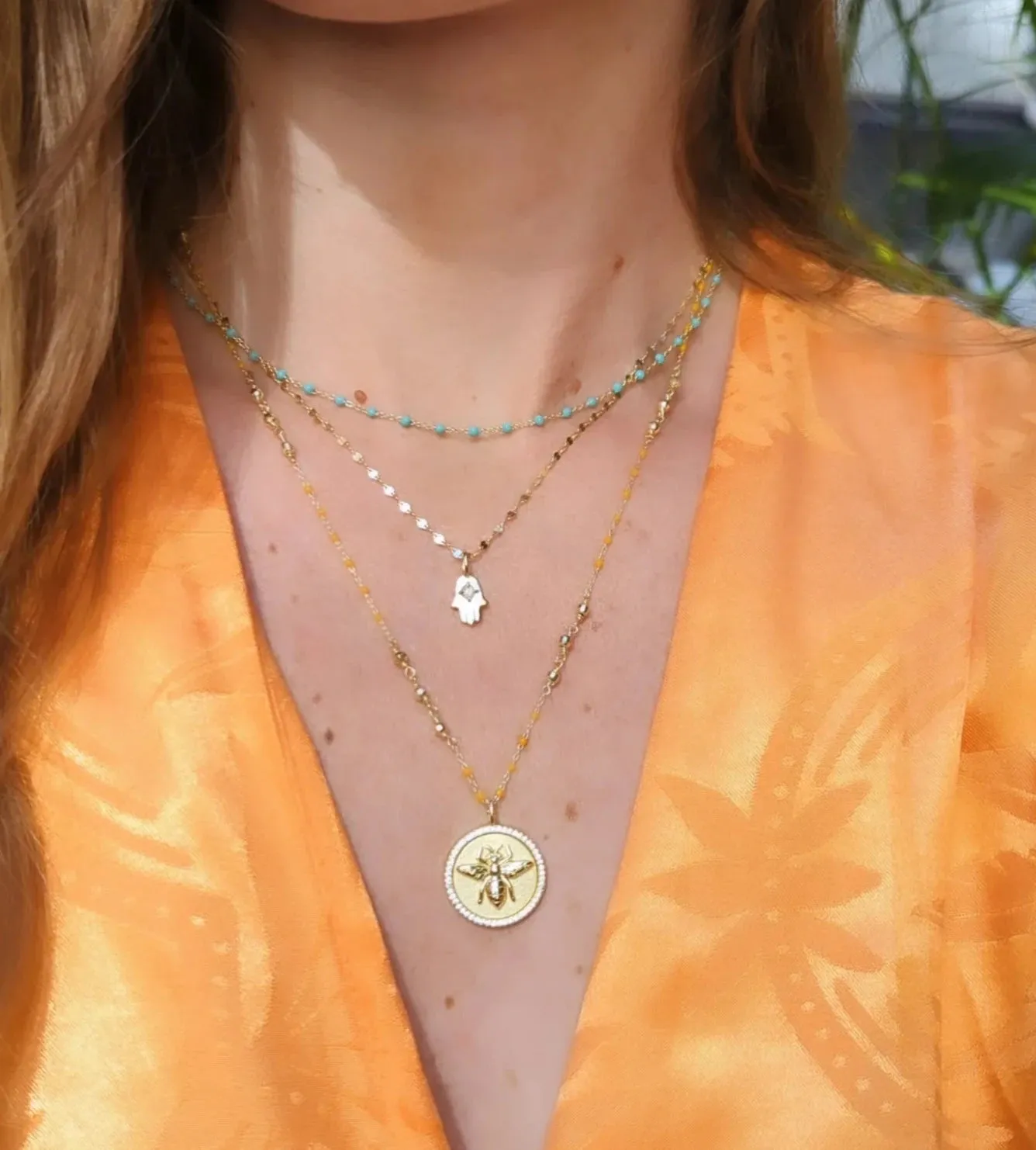 Enamel Beaded Chain Necklace - Large