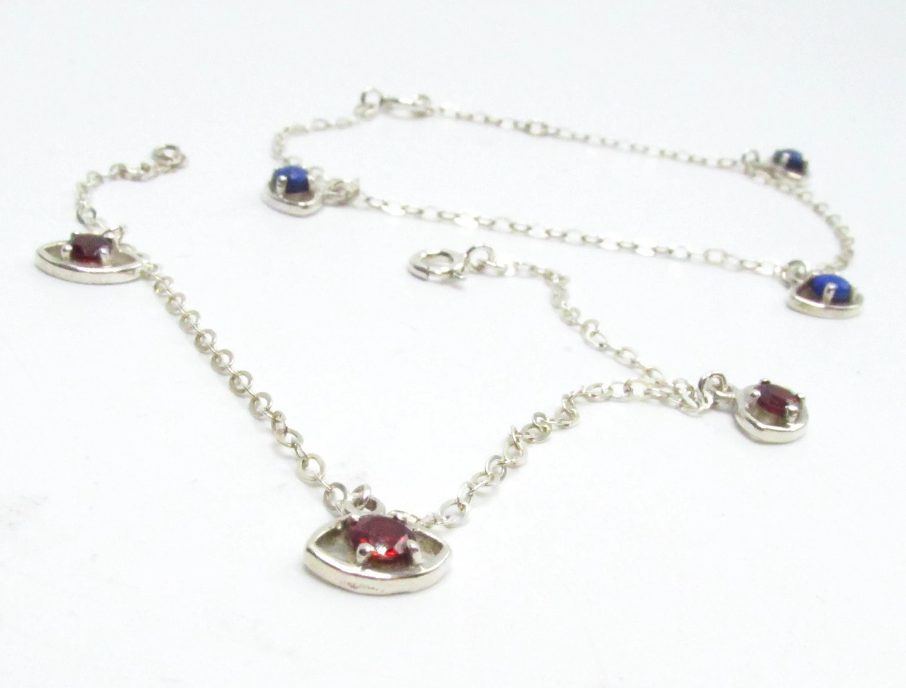 Evil Eye Crystal Charm Bracelet .925