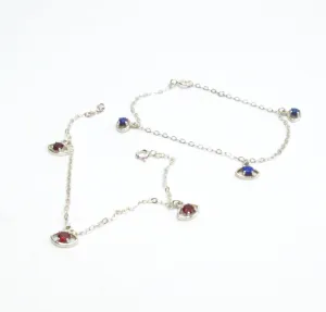 Evil Eye Crystal Charm Bracelet .925