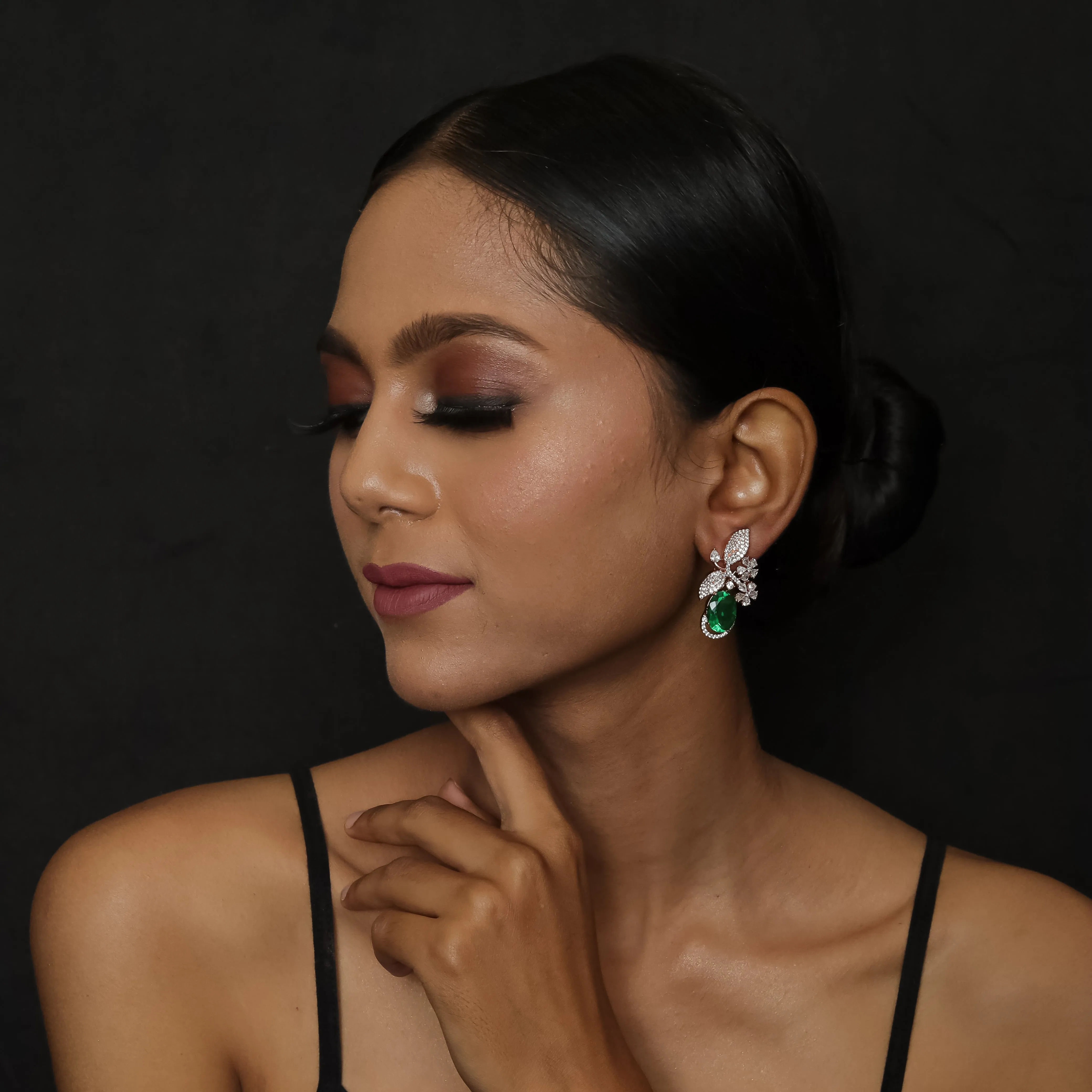 Green Zircon/AD Earring 18368-5550