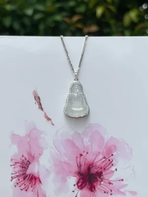 Icy Jadeite Pendant -  Goddess Of Mercy (NJP086)