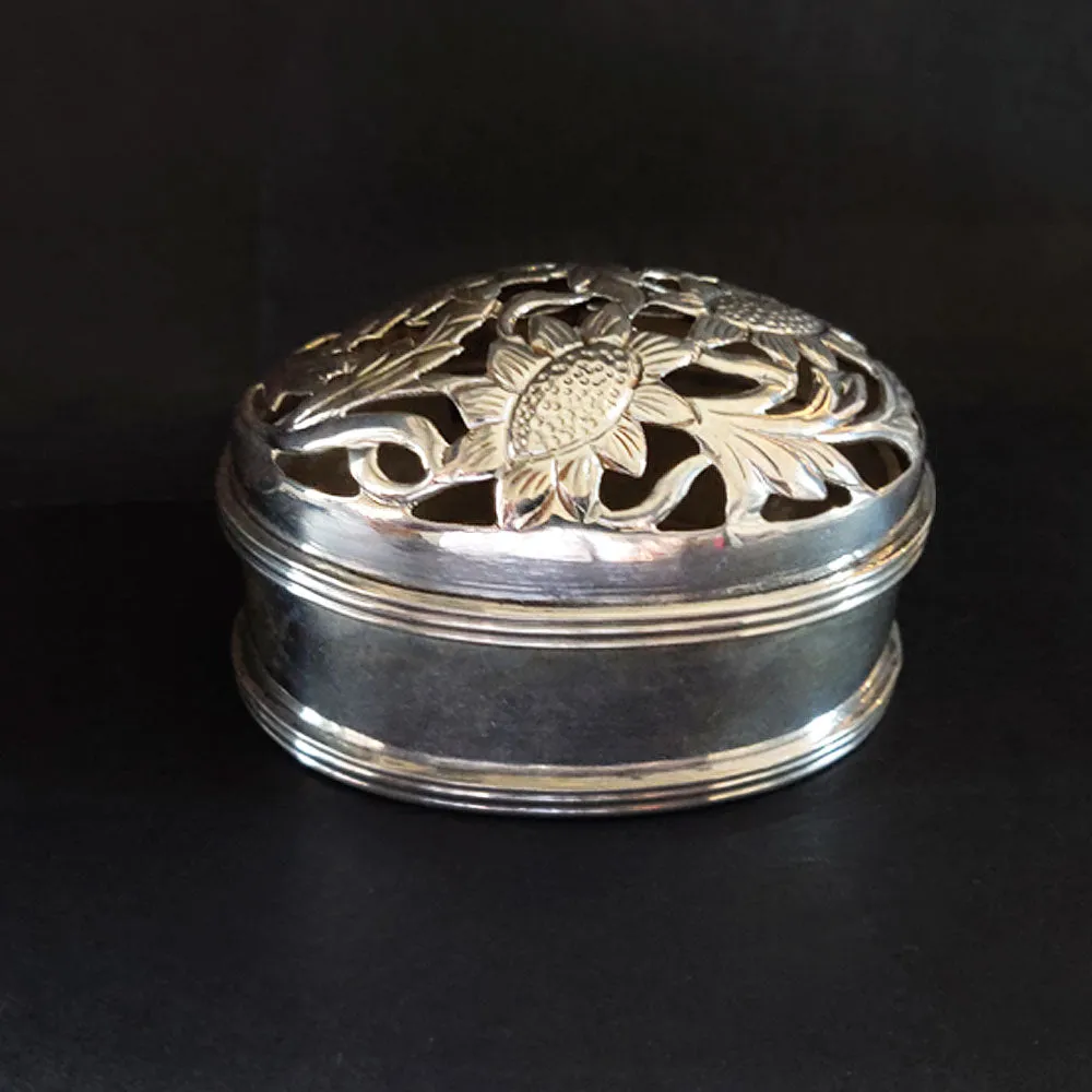 Intricate Silver Pooja Box
