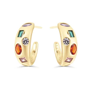 Jemma Stud Hoop Earrings