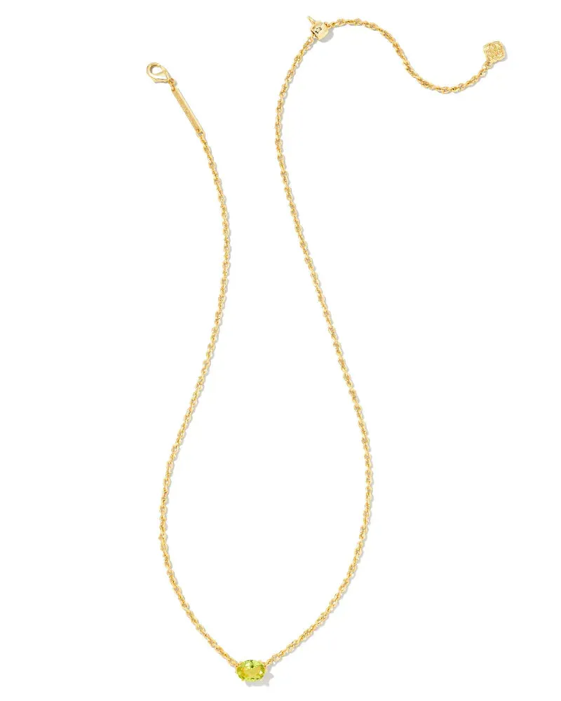 Kendra Scott Cailin Crystal Pendant Necklace Gold Peridot Crystal