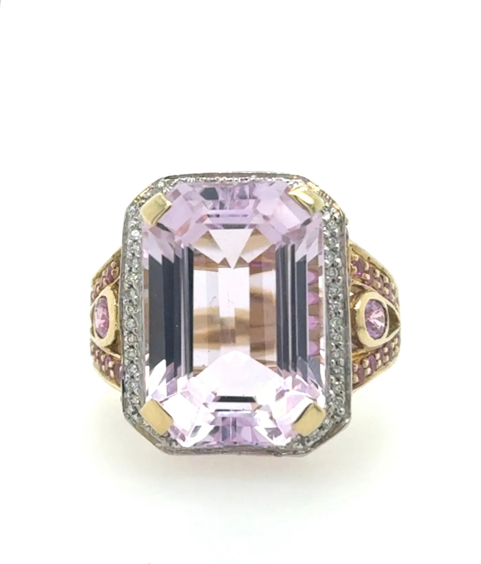 Kunzite and Diamond Ring