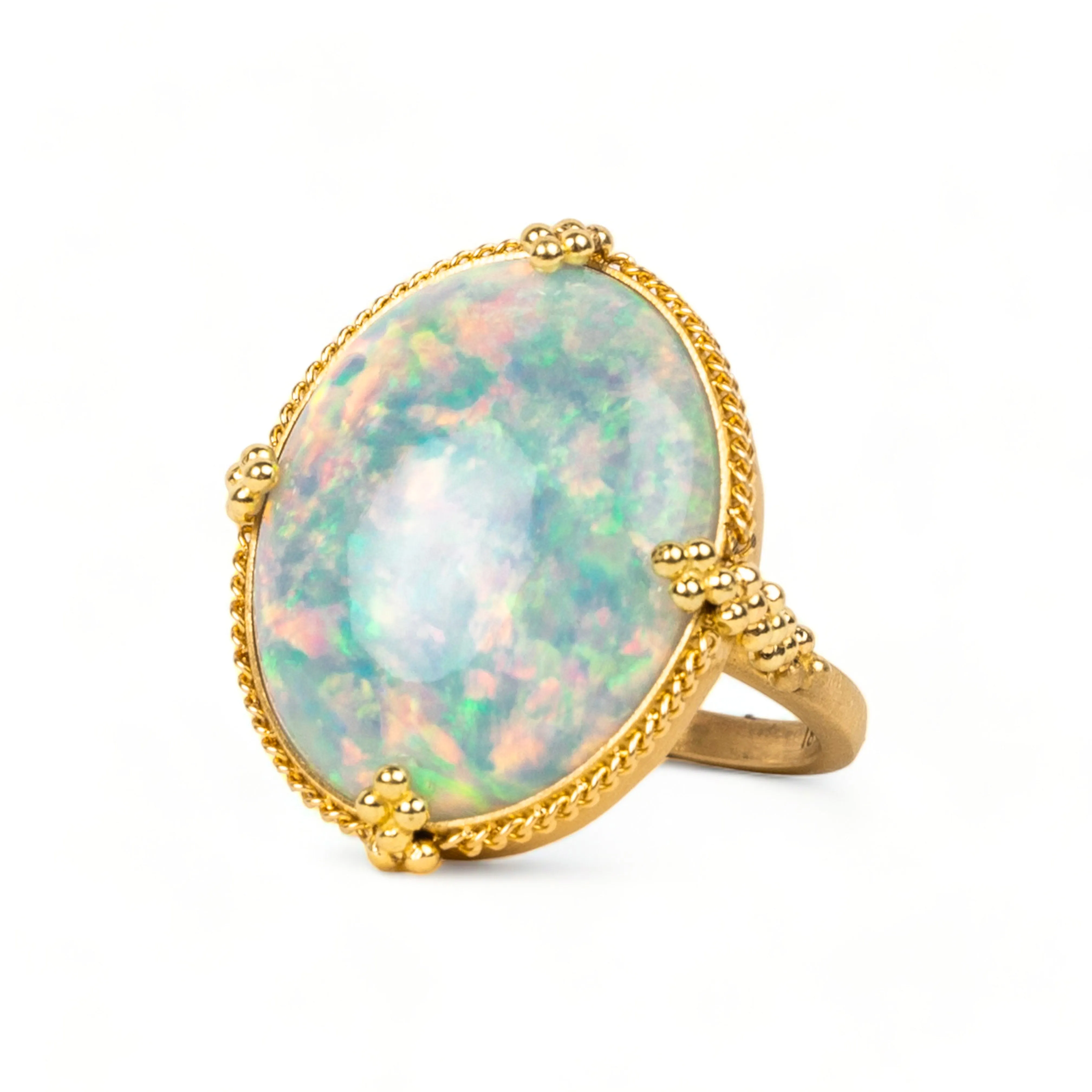 Large Oval Ethiopian Opal Ring