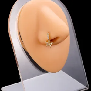 NR009 - Metal zircon pendant Nose Ring