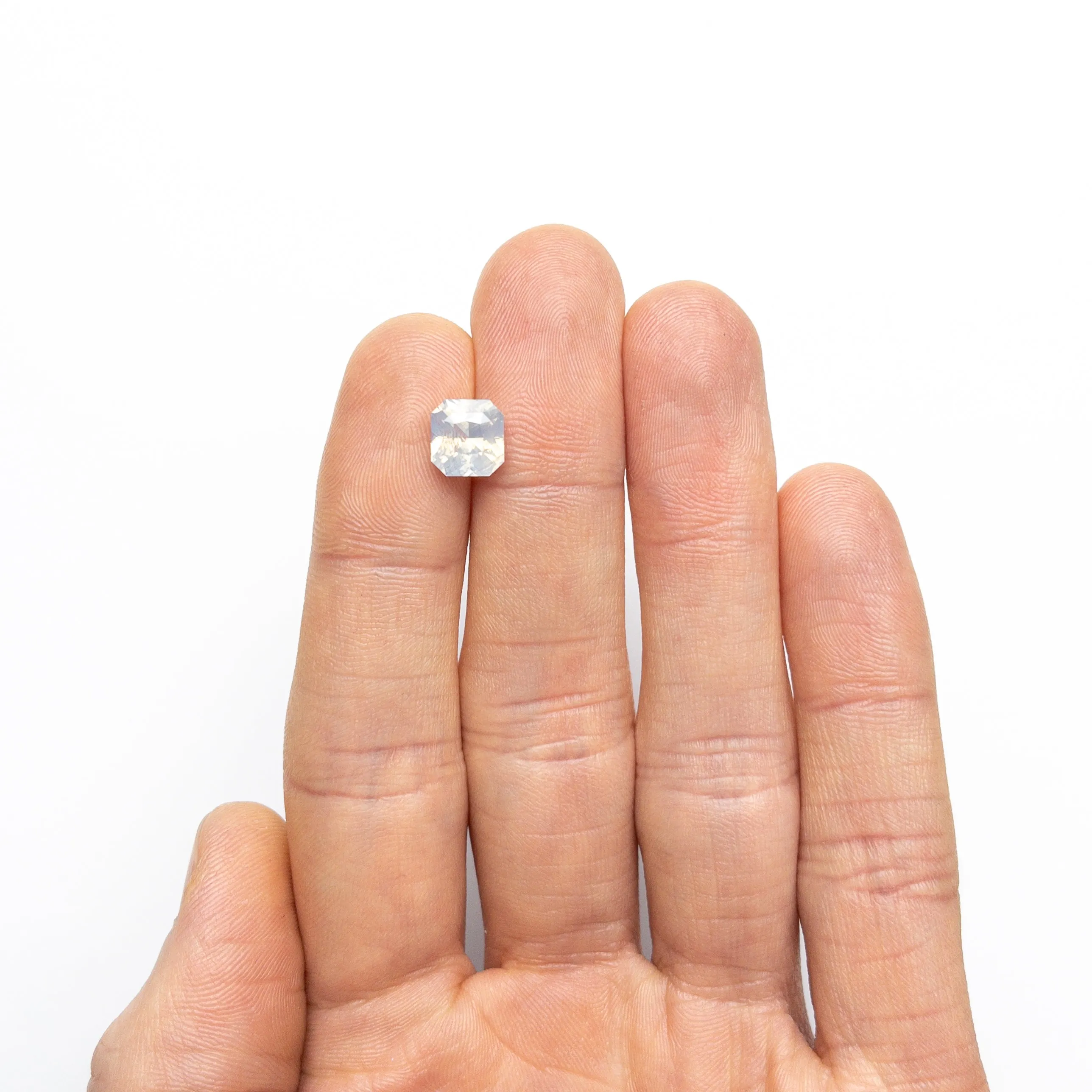 Opalescent Blue Brilliant Sapphire - 3.56ct Cut Corner Square