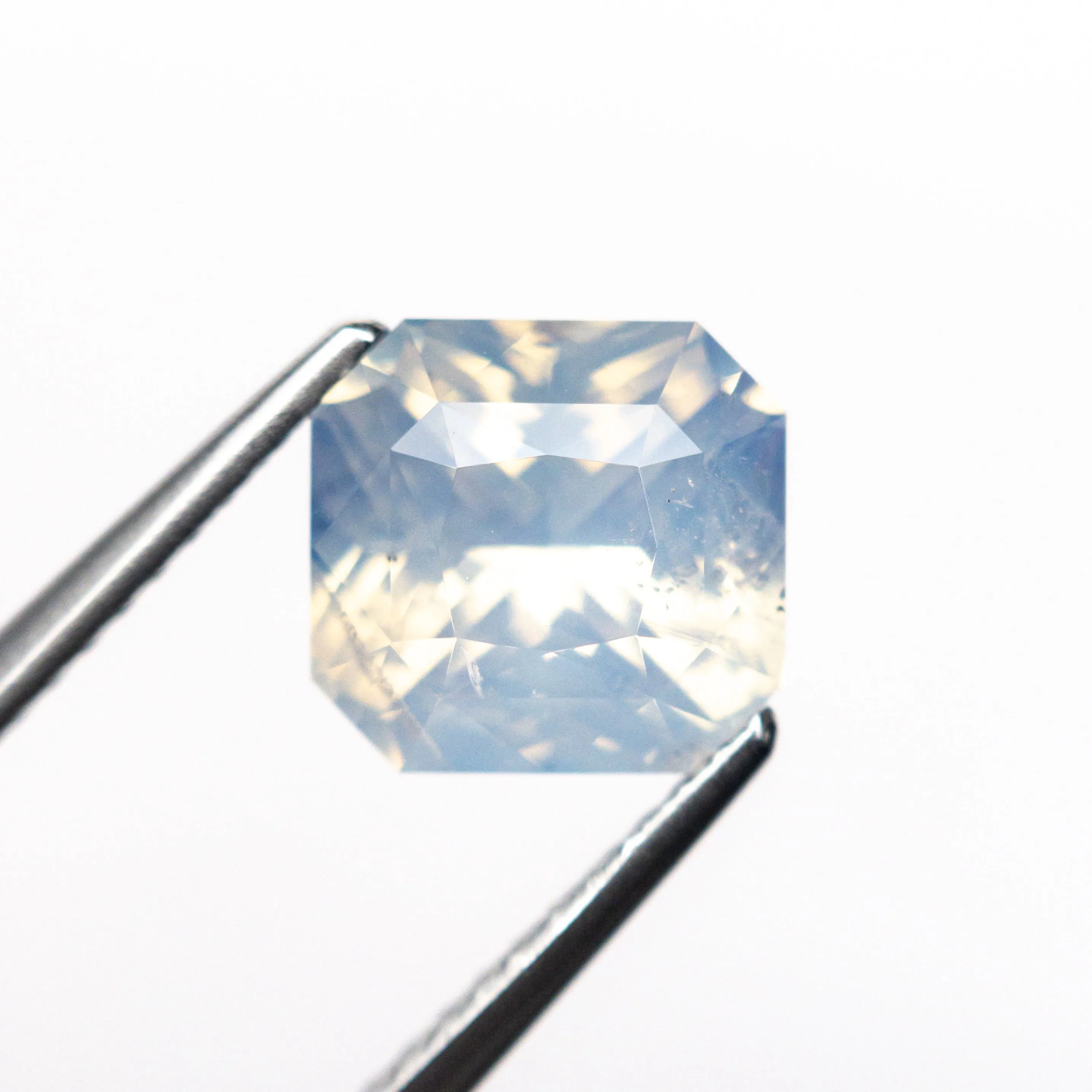Opalescent Blue Brilliant Sapphire - 3.56ct Cut Corner Square