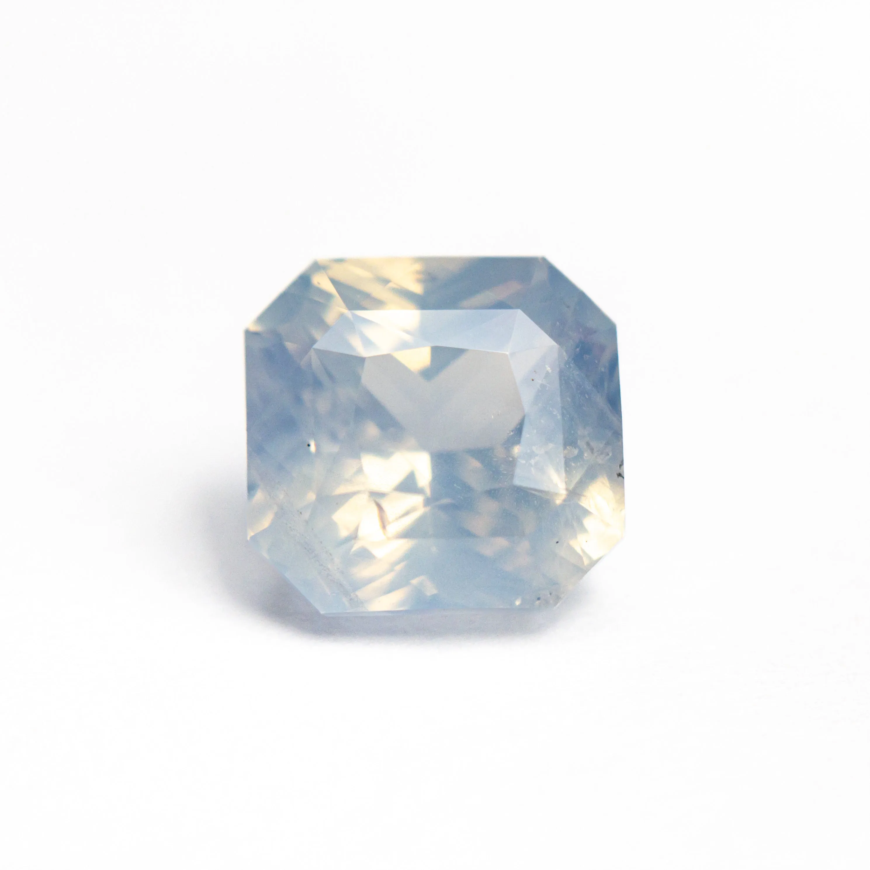 Opalescent Blue Brilliant Sapphire - 3.56ct Cut Corner Square
