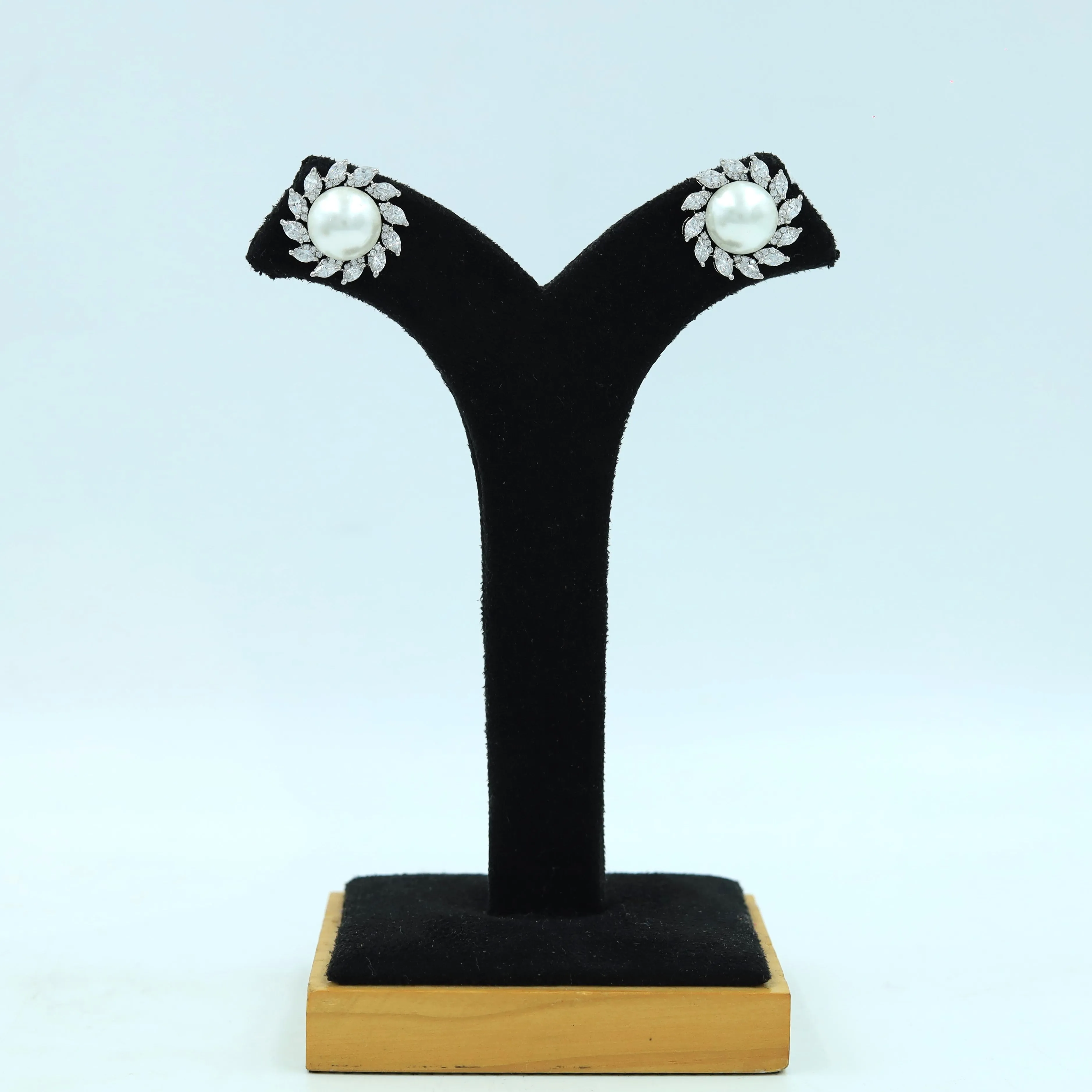 Pearl Tops/Studs Zircon/AD Earring 16276-69