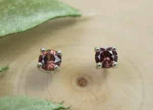 Pink Zircon Earrings; Genuine Untreated Tanzania Rose Zircon; 0.700cts