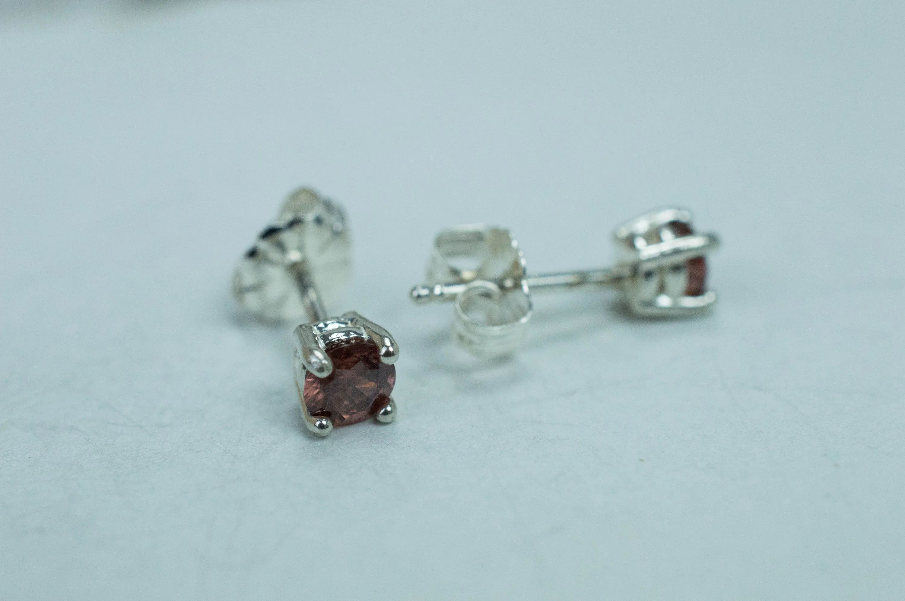 Pink Zircon Earrings; Genuine Untreated Tanzania Rose Zircon; 0.700cts