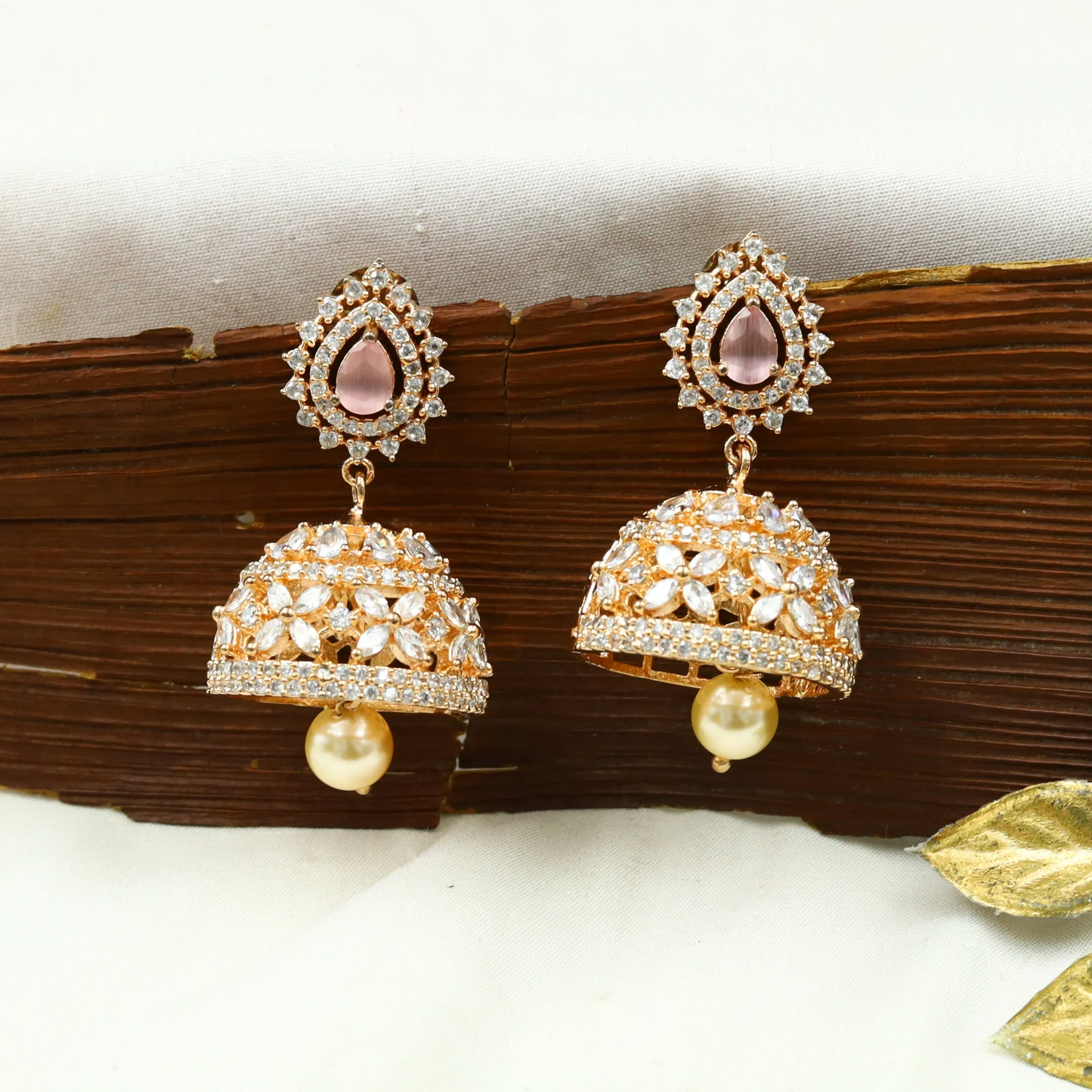Pink Zircon/AD Earring 18049-5231