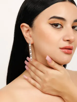 Ribbon Dangle Zircon Earrings
