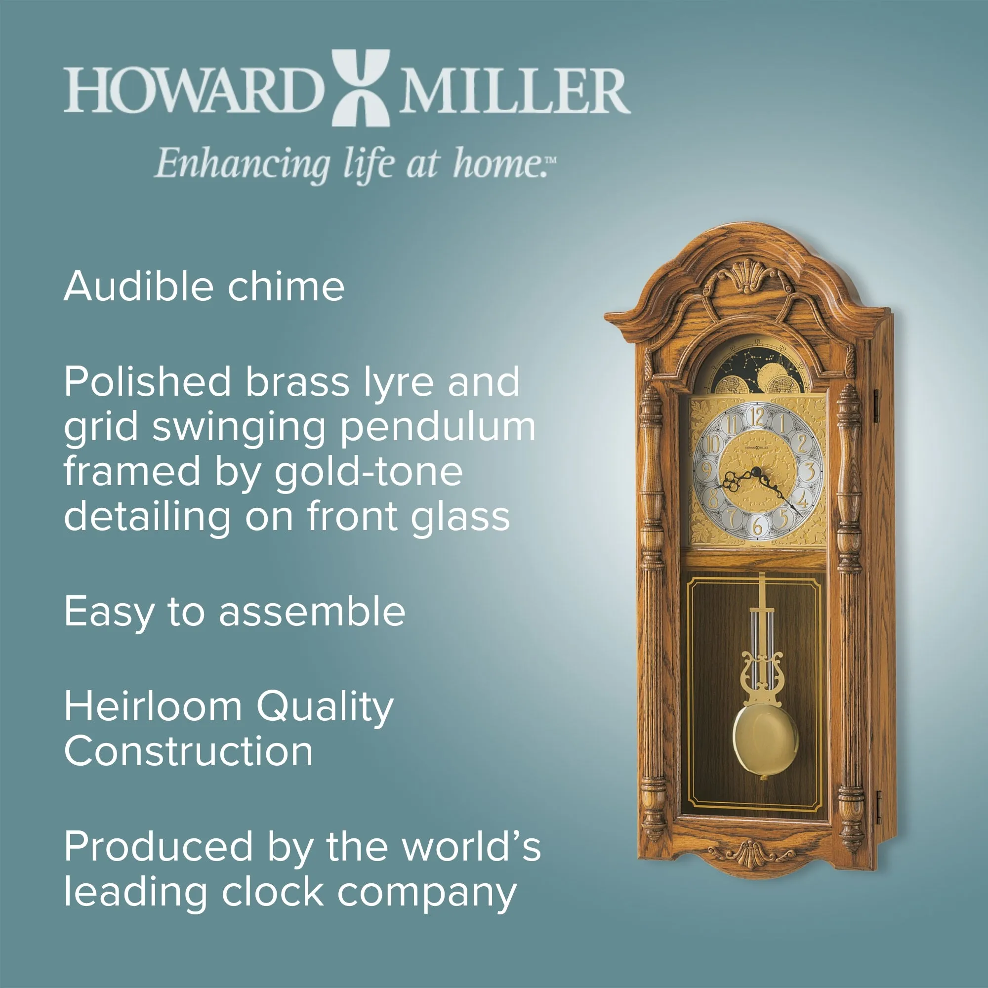 Rothwell Dual Chime Quartz Wall Clock 77cm