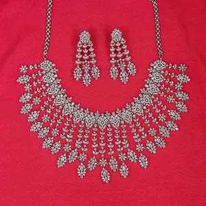 Round Neck Zircon/AD Necklace Set 10790-69