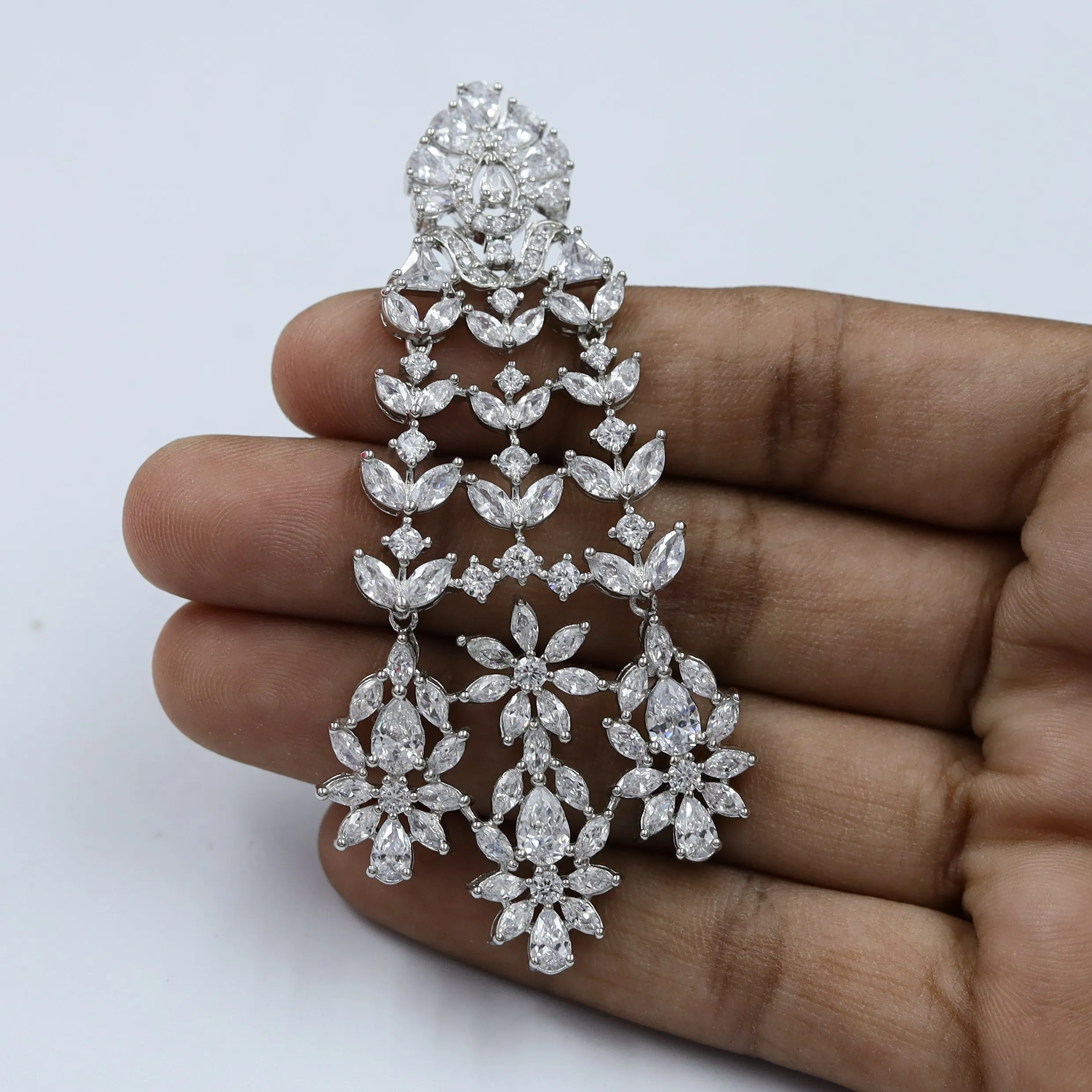Round Neck Zircon/AD Necklace Set 10790-69