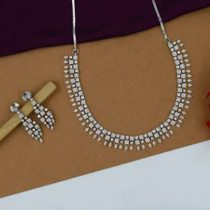 Round Neck Zircon/AD Necklace Set 15322-69