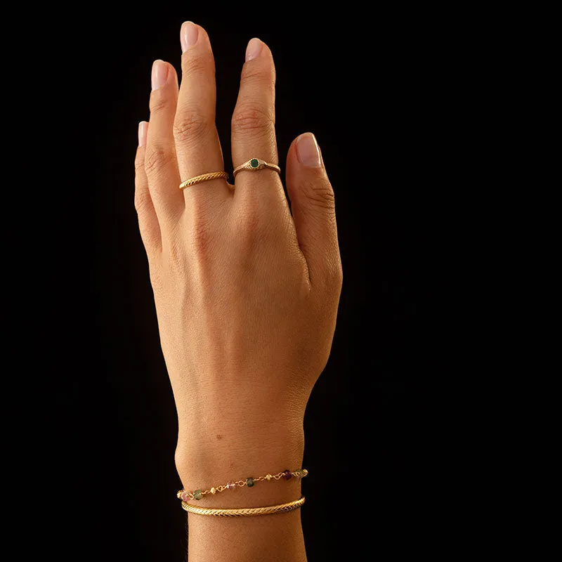 Serpent Band, Emerald, 9kt Yellow Gold