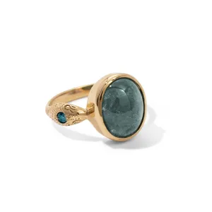 Serpent Ring, Aquamarine, 9kt Yellow Gold