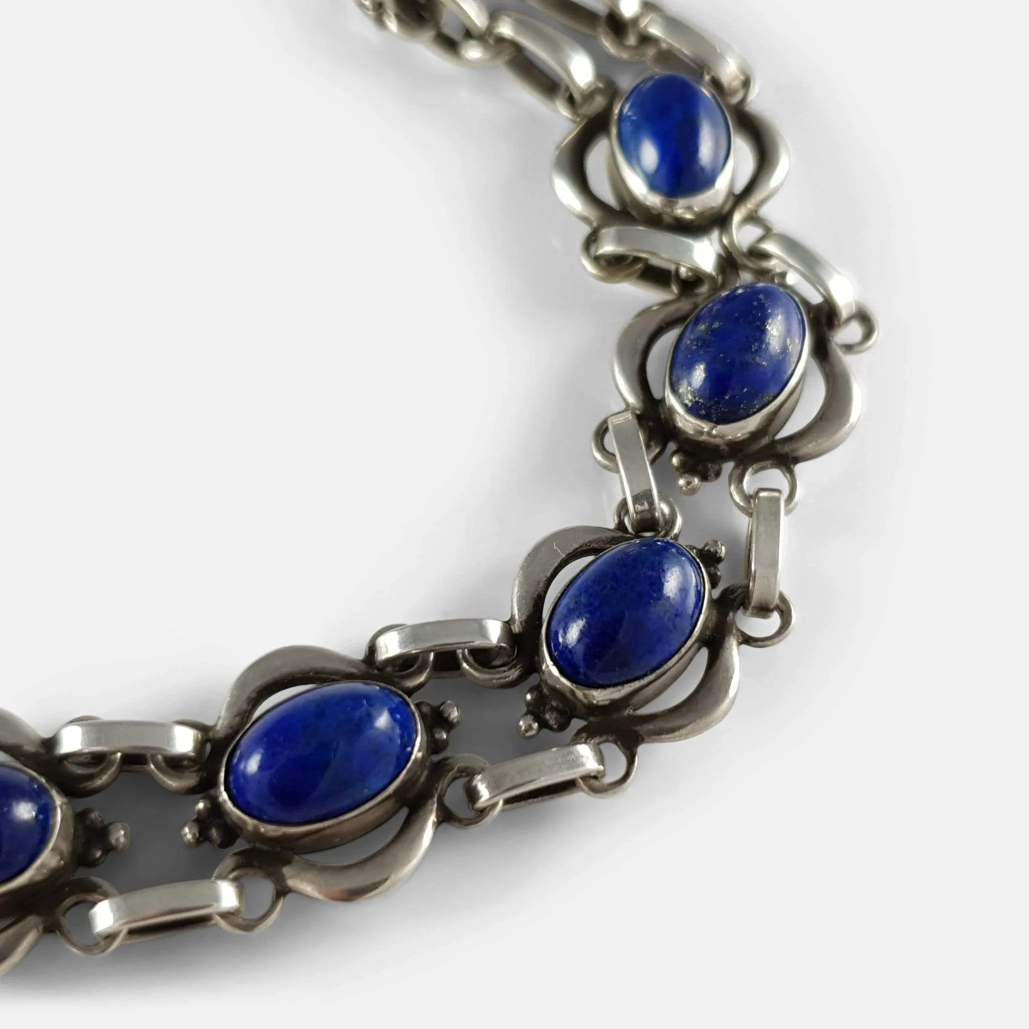 Silver and lapis lazuli Bracelet #18, Georg Jensen