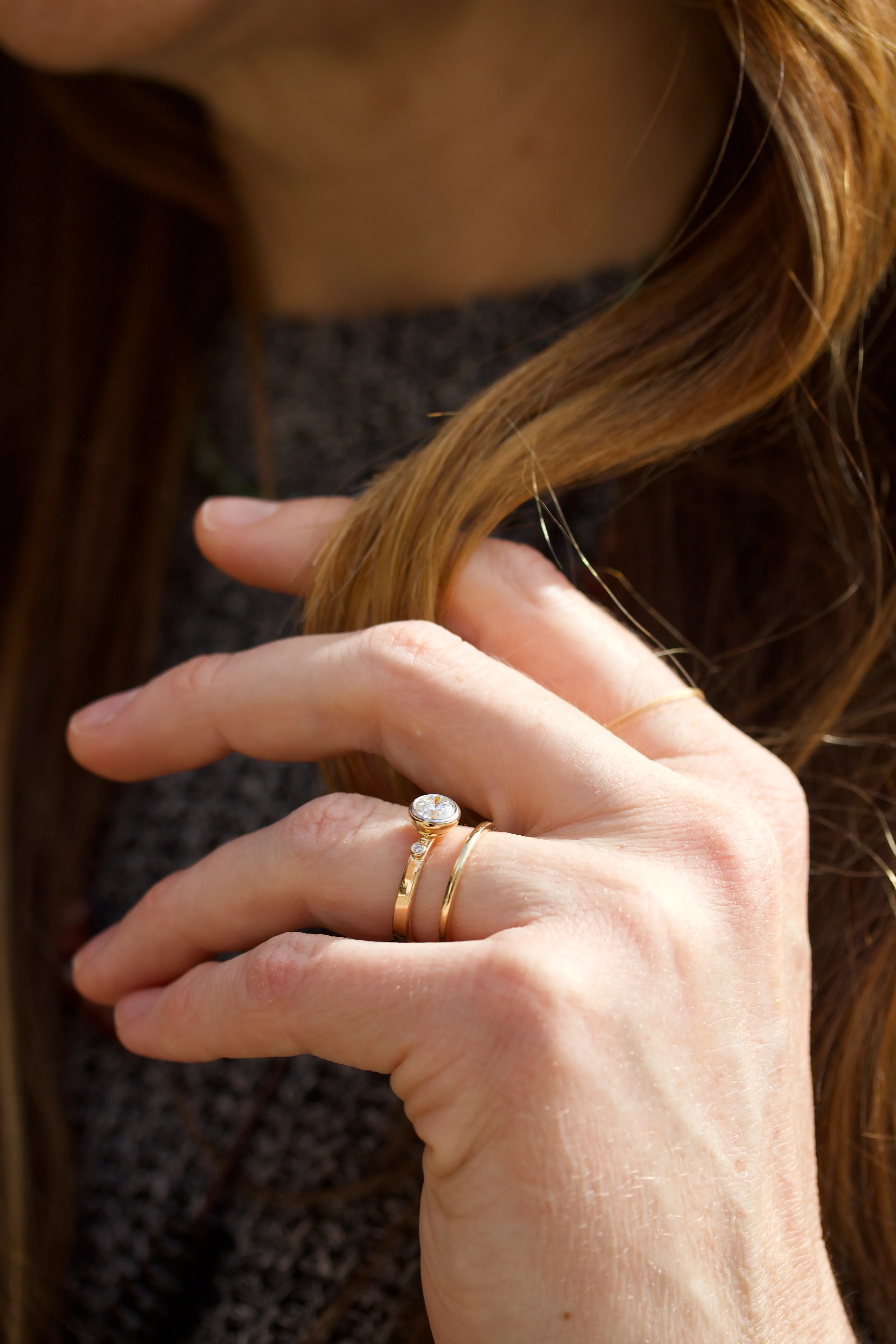 Stackable Diamond Engagement Ring