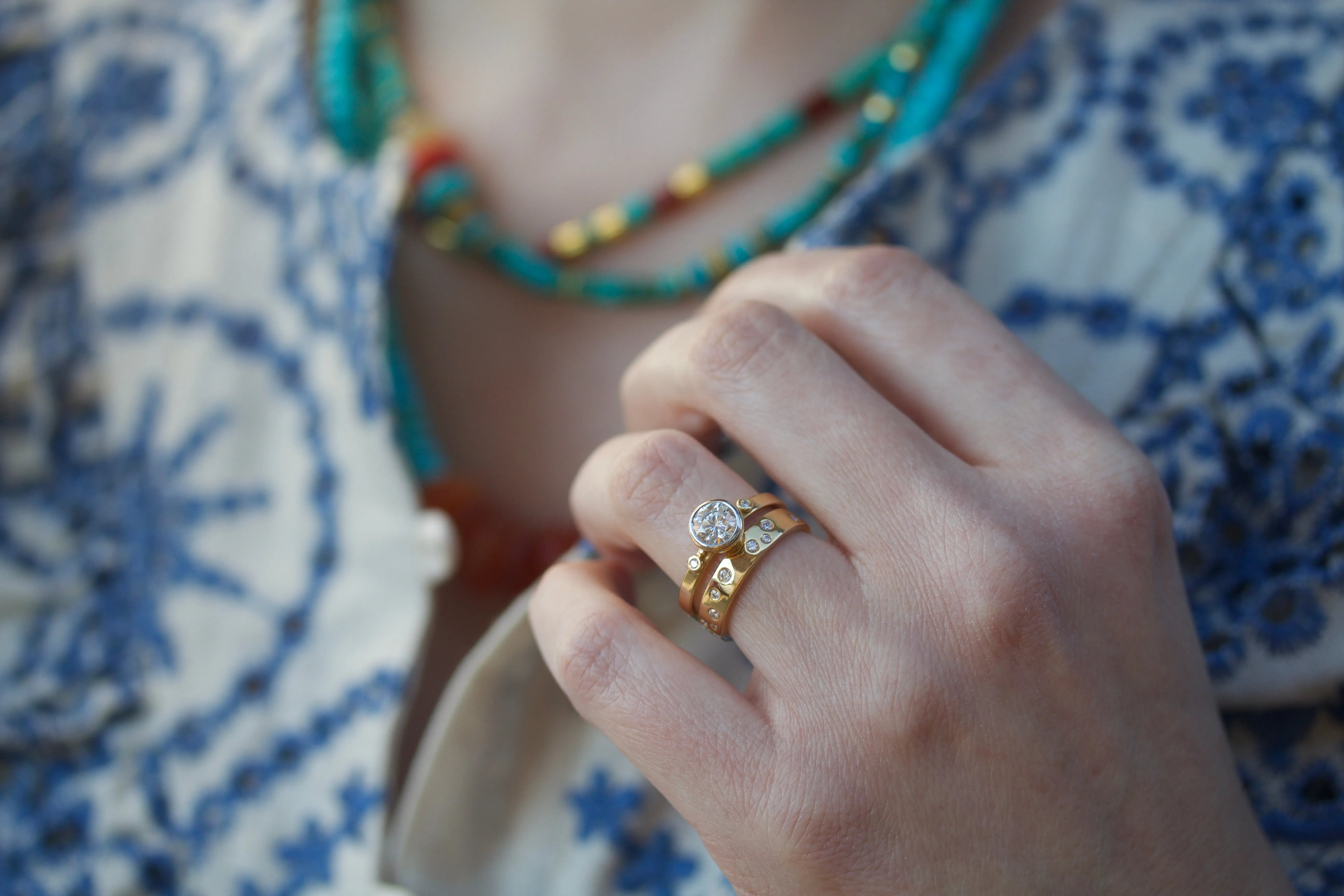 Stackable Diamond Engagement Ring