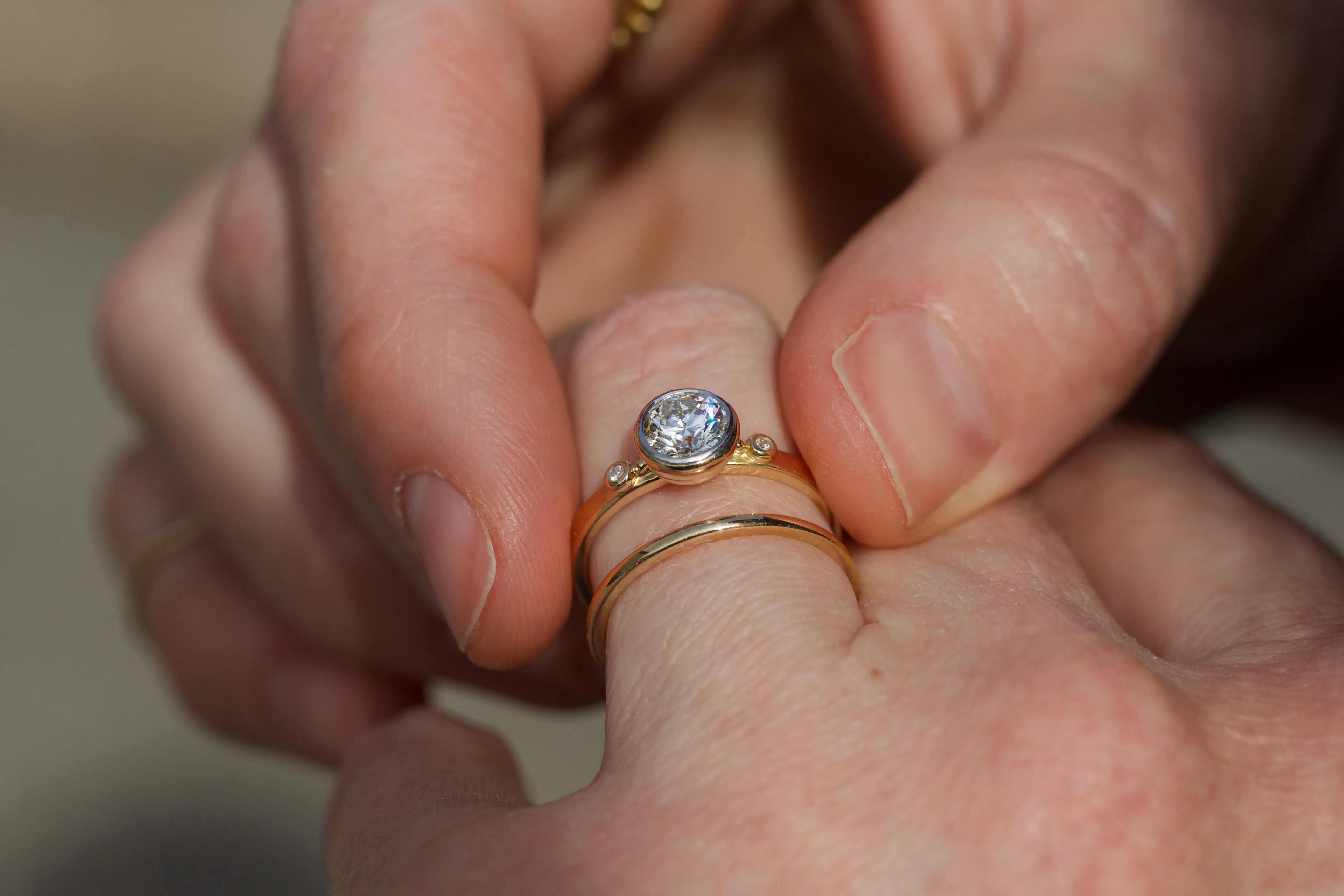 Stackable Diamond Engagement Ring